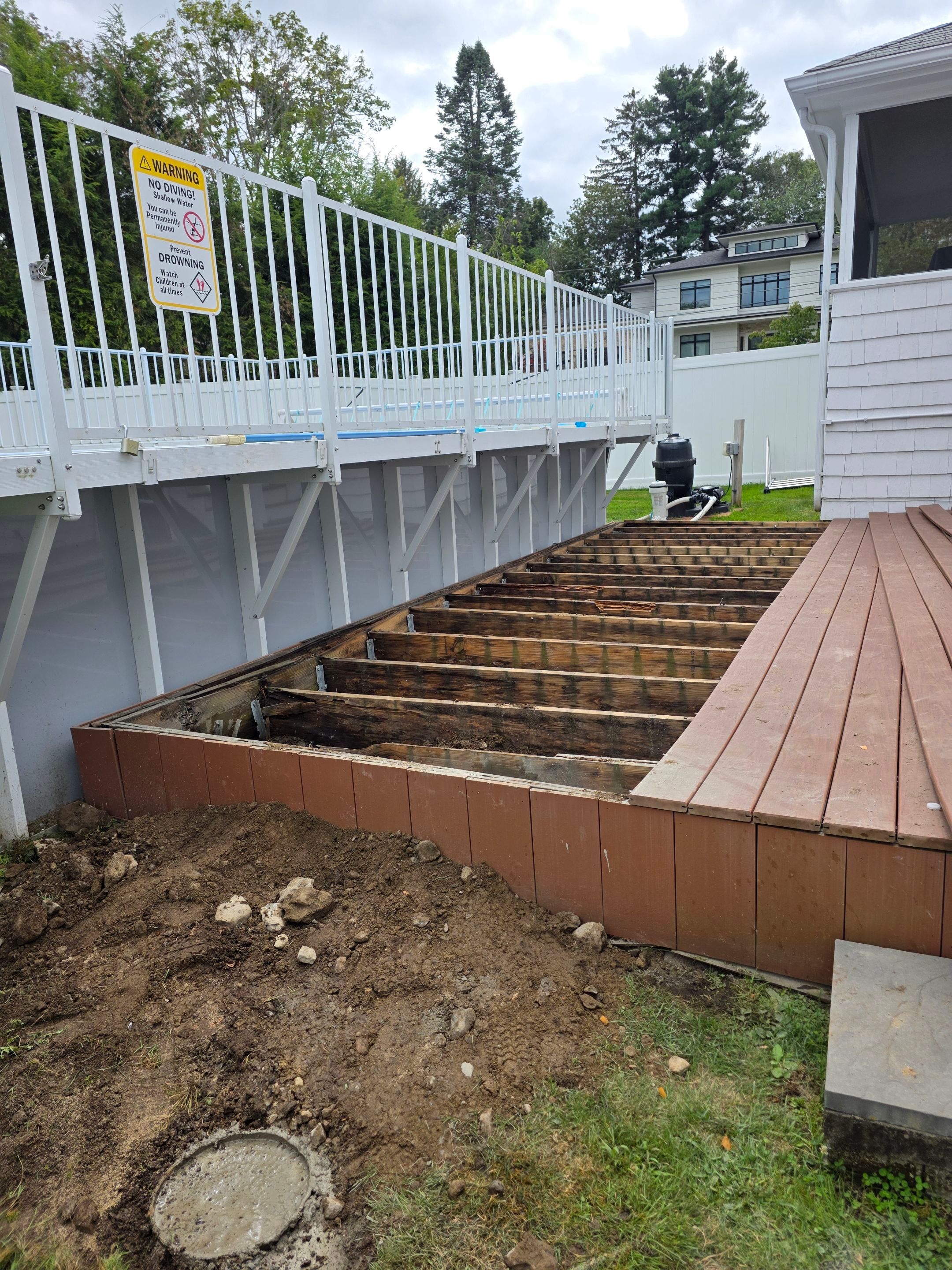 Construction in progress - Partial Deck Rebuild & Pool Stairs